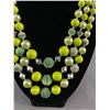 Image 2 : Vintage Made in Japan 3 Strand Multicoloured Pastel Greens Necklace