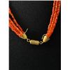 Image 3 : Vintage Multistrand Silver and Orange 3 Cut Beads Necklace 26" L