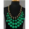 Image 1 : Vintage Stella & Dot Green Lucite Bead Gold Tone Bib Necklace