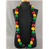 Image 1 : Colourful Painted Genuine Hawaiin Kukui Nut Beaded Necklace 34" L