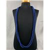 Image 1 : Vintage Bold Blue Faux Pearl Multi Strand Necklace 68"L