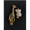 Image 1 : Rhinestone Koala Bear Brooch and Goldtone Giraffe Brooch