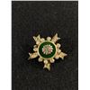 Image 1 : Beautiful Vintage Signed Coro Green Enamel and Rhinestones Brooh