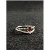 Image 2 : Beautiful Genuine Garnet Adjustable Size Ladies Ring in Acrylic Case