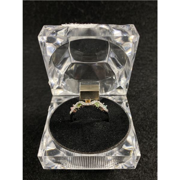 New! Genuine Adjustible Size Tourmaline Ring in Acrylic Case