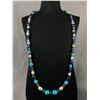 Image 1 : Stunning! A Vegas Night Out Vintage 1950's-60's French Blue & Clear Glitter Facet Beaded Necklace 34