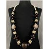 Image 1 : 26" L Vintage Chunky Wood and Beaded Necklace