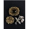 Image 2 : Lot of 3 Classic Rhinestone Brooches