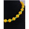 Image 2 : Vintage Yellow Agate and Green Jade Beaded Necklace with Art Deco Style Clasp