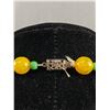 Image 3 : Vintage Yellow Agate and Green Jade Beaded Necklace with Art Deco Style Clasp