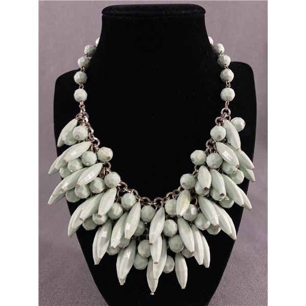 Vintage Seafoam Beaded Choker Necklace 16" L