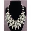 Image 1 : Vintage Seafoam Beaded Choker Necklace 16" L