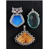 Image 2 : Lot of 3 Large Marked .925 Silver Pendants