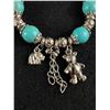 Image 2 : Pretty Turquoise Bracelet with Teddy Bear and Elephant Charms