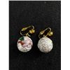 Image 2 : Pair of Vintage Chinese Cloisone Enamel Gold Bead Earrings