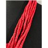 Image 3 : Nice Statement Piece Red Beaded Necklace with Wooden Rings