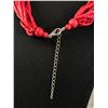 Image 4 : Nice Statement Piece Red Beaded Necklace with Wooden Rings