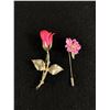 Image 1 : Beautiful Rose Brooch and Pink Floral Sterling Silver Pin