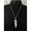 Image 1 : Healing Point Gemstone on a Silvertone Necklace Amethyst