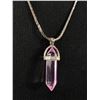 Image 2 : Healing Point Gemstone on a Silvertone Necklace Amethyst