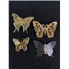 Image 2 : Lot of 4 Vintage Butterfly Brooches