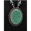 Image 2 : Vintage Faux Turquoise Pendant Necklace with Turquoise Beads