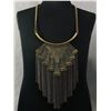 Image 1 : Fashionable Gold and Black Tone Necklace