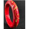 Image 2 : Very Fashionable Wooden Red & Gold Painted Bangle