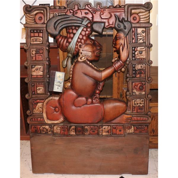 APOCALYPTO MAYAN PYRAMID TEMPLE TOP KING'S THROWN SCREEN MATCHED HAND CARVED WOOD