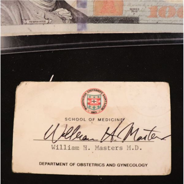 MASTERS OF SEX WILLIAM H MASTERS BUSINESS CARD