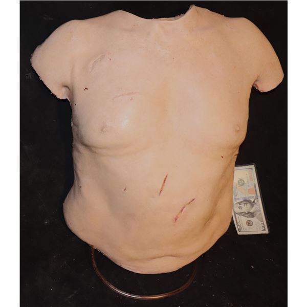 ZZ BONES AND ALL SILICONE CHEST TORSO WITH BLOOD RIG WOUNDS AND SCARS