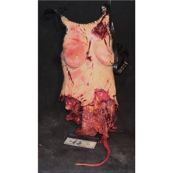 FALSE WEARABLE CHEST TORSO WITH ENTRAILS CHEWED AND TORN APART BY ZOMBIES SILICONE