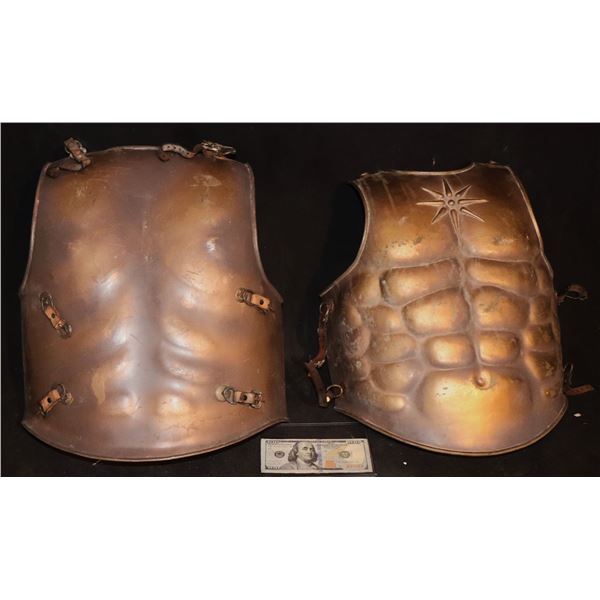 ZZ GREEK ROMAN ARMOR CHEST AND BACK WITH LEATHER STRAPS A