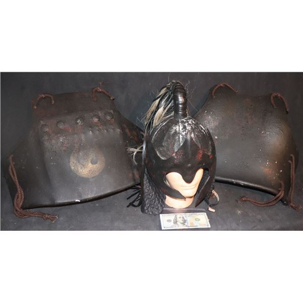ZZ THE LAST AIRBENDER EARTH ARMY HELMET CHEST AND BACK ARMOR SCREEN USED ALL MATCHING 12