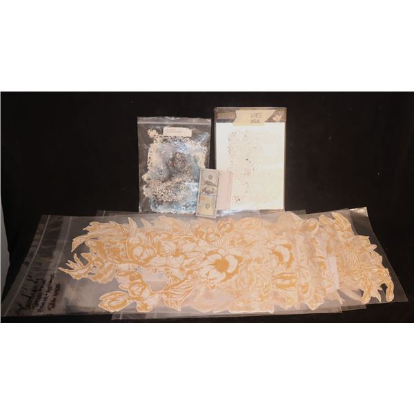 ZZ GOLD FLORAL TRANSFERS AND STENCILS HUGE LOT