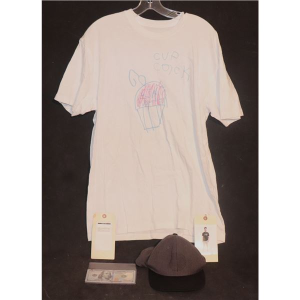 NEIGHBORS 2 SETH ROGEN WARDROBE HAT AND T SHIRT