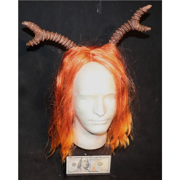 THE MONKEY KING LACE MATTE WIG WITH HORNS ANTLERS SUPER HERO