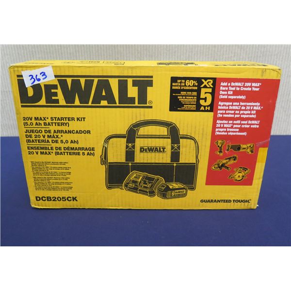 DeWalt DCB205CK 20v Max Starter Kit (5.0 Ah Battery) in Box