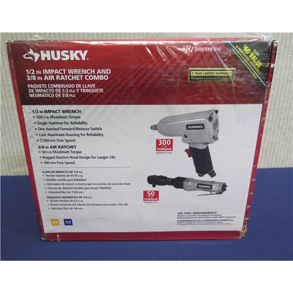 Husky 1000 049 610 Impact Wrench & Air Ratchet Combo in Box (Tool Only)