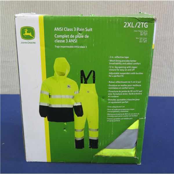 John Deere ANSI Class 3 Rain Suit Size 2XL/2TG in Box