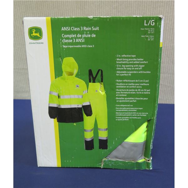 John Deere ANSI Class 3 Rain Suit Size L/G in Box