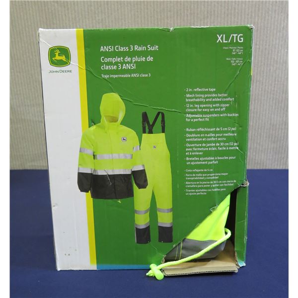 John Deere ANSI Class 3 Rain Suit Size XL/TG in Box