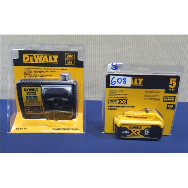 DeWalt DCB205 Lithium Ion Battery & DCB115 Charger in Package