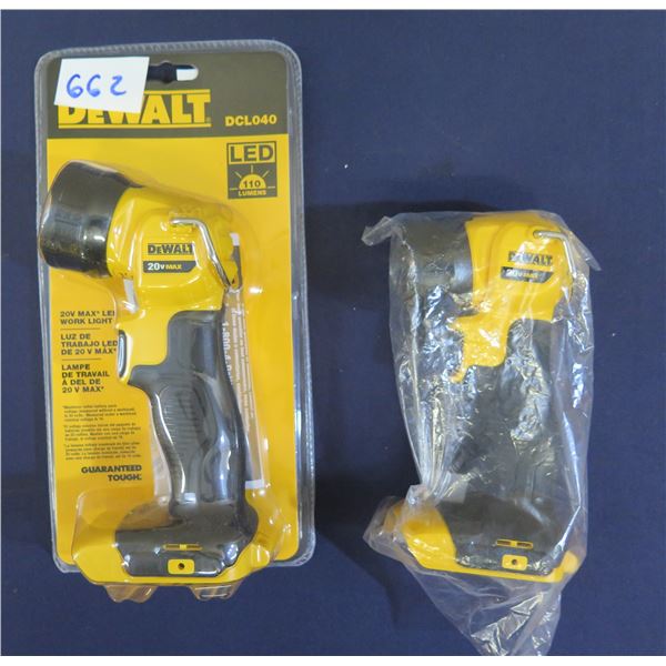 Qty 2 DeWalt DCL040 Work Lights