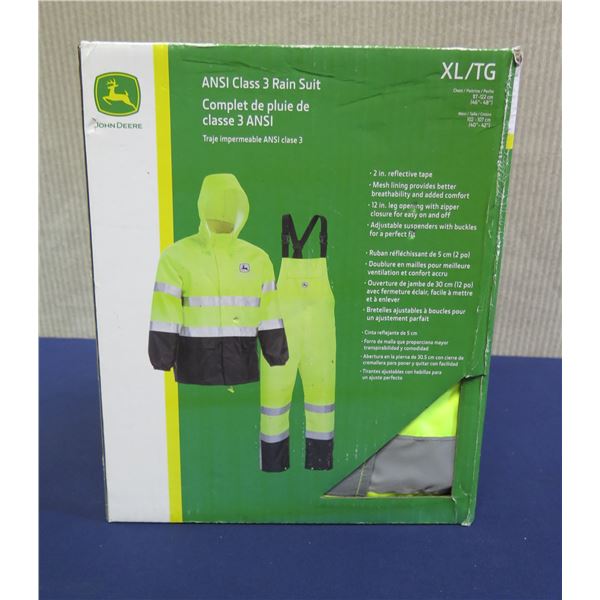 John Deere ANSI Class 3 Rain Suit Size XL/TG in Box