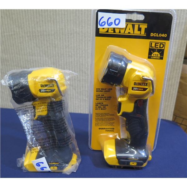 Qty 2 DeWalt DCL040 Work Lights