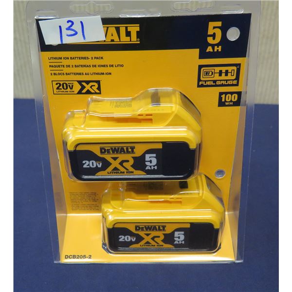 DeWalt DCB205-2 Lithium Ion Batteries 2 Pack