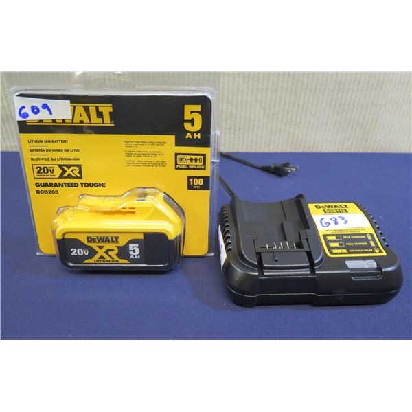 DeWalt DCB205 Lithium Ion Battery & DCB112 Charger