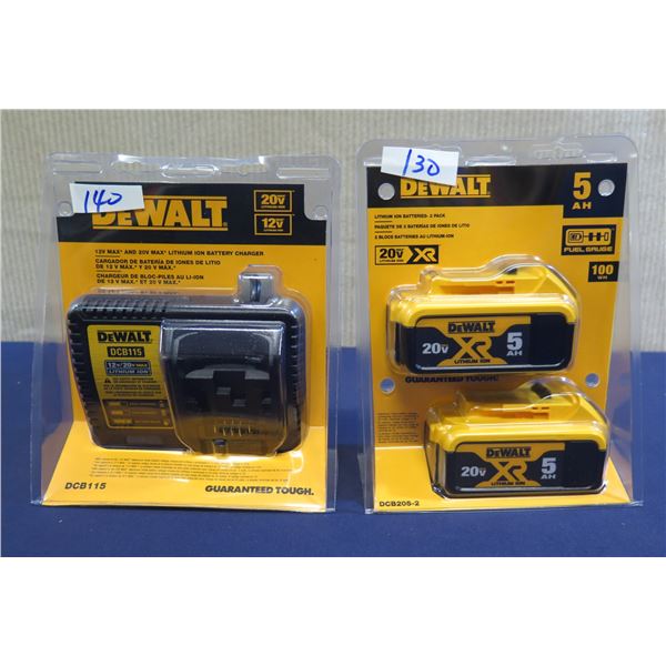 DeWalt DCB205-2 Lithium Ion Batteries 2 Pack & DCB115 Charger in Package