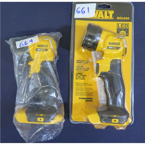 Qty 2 DeWalt DCL040 Work Lights